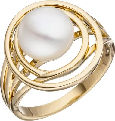 Produktbild von Gr. 54 Damen Ring 585 Gold Gelbgold 1 Süßwasser Perle Perlenring Goldring