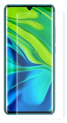 A screen protector for a smartphone is shown on a white background.