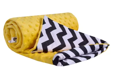 Produktbild von Babydecke für babys Baumwolle, 75x100, Zickazk mit Gelbem Minky