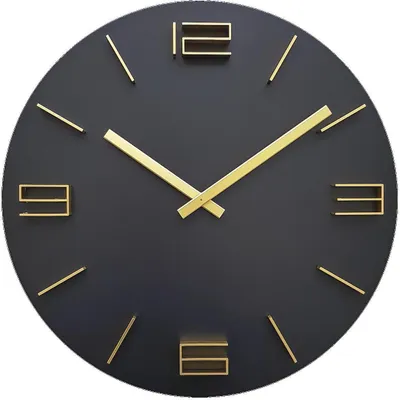Obrázok produktu pre NeXtime WT2400, Múr, Analógové hodiny, Kolo, Čierna, Zlato, 40 cm, 1 kusov