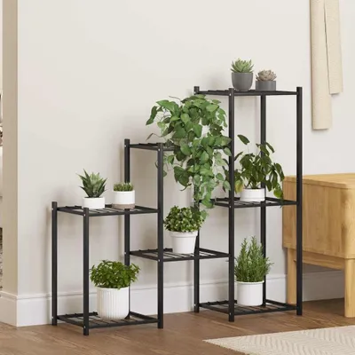 Zdjęcie produktu dla Półka na rośliny z metalu, czarna, wymiary: 83 x 25 x 80 cm