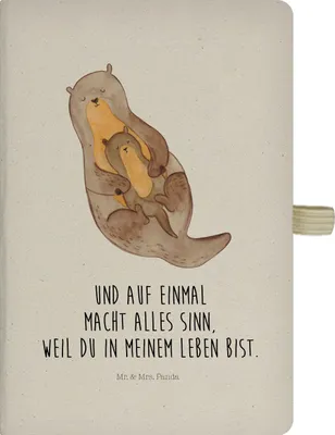 Produktbild von Mr. & Mrs. Panda Tagebuch Otter Kind - Transparent - Geschenk, Mama, notizbuch, Geburt, Notizheft, Tochter, Journal, Kladde, Adressbuch, Seeotter, Baby