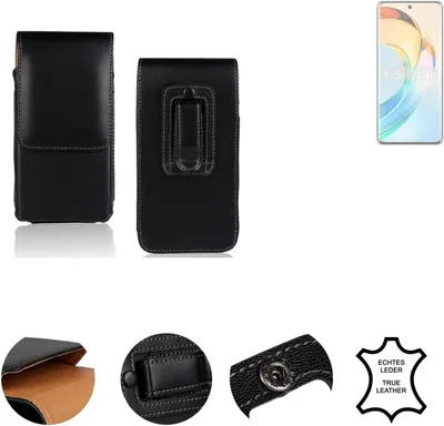 Produktbild von K-S-Trade Holster Gürteltasche Handy Hülle Schutzhülle kompatibel mit Honor X9b Handyhülle Leder schwarz, 1x