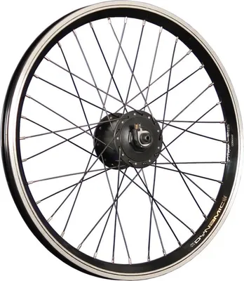Produktbild von 20 Zoll Vorderrad Grünert Dynamic4 Shimano DH-C3000 Nabendynamo schwarz