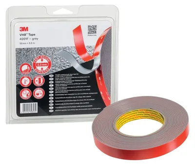 Produktbild von 3M 4991, Montageband, Rot, Drinnen, Innen & Außen, Draußen, Karton, Keramiken, Glas, Metall, Kunststoff, Stein, Holz, 2,3 mm, Sichtverpackung