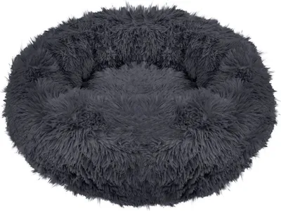 Produktbild von Plüsch Hundebett Katzenbett Hundekissen Hundekorb Schlafplatz Ø 90 cm - Graphit