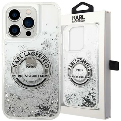 Produktbild von Karl Lagerfeld KLHCP14XLCRSGRS iPhone 14 Pro Max 6,7" Silber / Silber Hardcase Liquid Glitter RSG Handyhülle