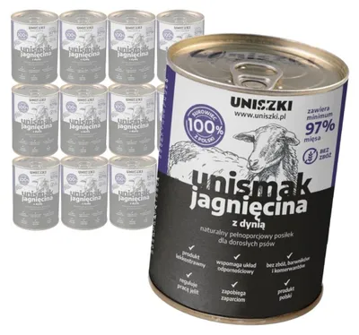 Produktbild von Uniszki Unismak Lamm mit Kürbis 12x400g getreidefreies Nassfutter für Hunde