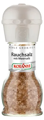 Kotanyi Rauchsalz mit Meersalz Mühle grob und fein Packung 95g
