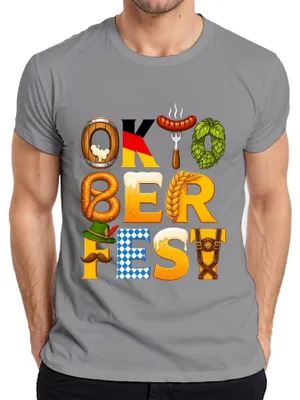Obrázok produktu pre , Wiesn, Bayern, pivo, pretiel, kožené nohavice, tradičné šaty, Mníchov, pánske tričko, sivé, veľkosť XXL