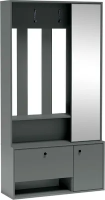 Image de Minio, Ensemble de penderie "PORTO", penderie, 100 cm, avec miroir, couleur vert foncé