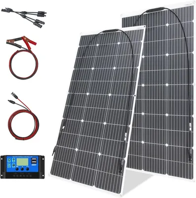 Produktbild von Flexibles Solarmodul-Set mit 200 W, bestehend aus einem 18 V Photovoltaikmodul und einem 20 A Laderegler