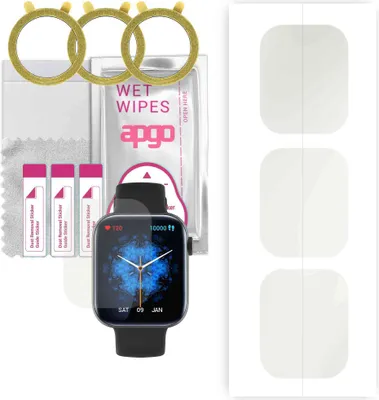 Produktbild von apgo 3 Stück Schutzfolie, Matt, kompatibel mit Colmi P45 Smartwatch, Hydrogel Displayschutzfolie mit Positionierhilfe, Displayfolie, robust und kratzfest