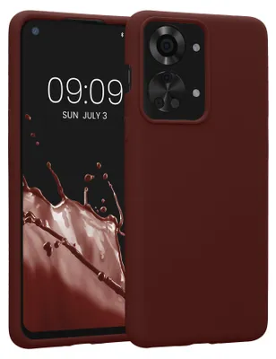 Produktbild von kwmobile Handyhülle für OnePlus Nord 2T 5G Hülle - Case Silikon - Kabelloses Laden - Schutzhülle Cover in Tawny Red