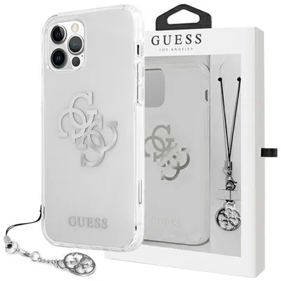 Produktbild von Guess GUHCP12LKS4GSI iPhone 12 Pro Max 6,7  Transparente Hardcase 4G Silver Charms Collection Handyhülle