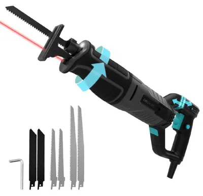 Produktbild von Cecotec Elektrische Säbelsäge, 6 Schneidklingen, LongFlex 900 ShockAbsorber, 850 W, variable Geschwindigkeit