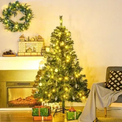 Immagine prodotto di Albero di Natale artificiale, decorazioni incluse, 95 cm x 95 cm x 150 cm, verde