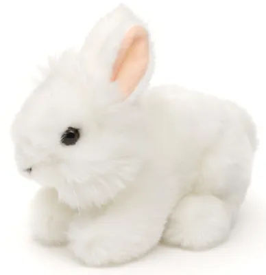 Produktbild von Uni-Toys - Angorakaninchen weiß, liegend - 18 cm (Länge) - Plüsch-Hase, Kaninchen - Plüschtier, Kuscheltier
