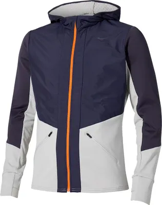 Produktbild von Mizuno Active Warmalite Hybrid Full Zip Hooded Long Sleeve Top - baritone blue, Größe:XL