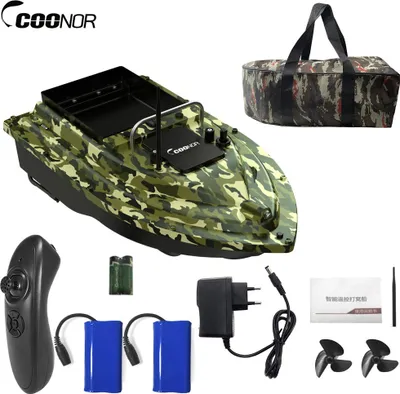 Produktbild von COONOR Angelköderboot, Angelnestboot, Fischerboot, kabellose Steuerung, 500 m Fernbedienungsreichweite, 2 kg Köderladung, 12000 mAh, mit Bootstasche