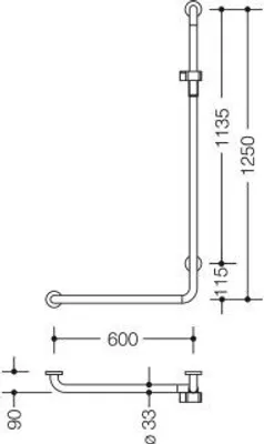 Produktbild von HEWI 805.33.220L 98 Winkelgriff m.Br.H.Stg.Ser 805, li,