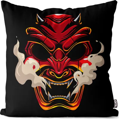 Produktbild von VOID Samurai Teufel Maske Kissenbezug Kissenhülle Sofakissen Kissen Deko Outdoor-Kissen Dekokissen