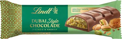 Produktbild von Lindt Dubai Style Chocolade Riegel mit Pistazien und Engelshaar 40g