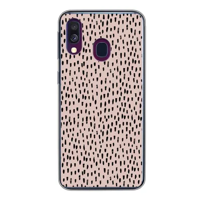Produktbild von MuchoWow® Handyhülle Schutzhülle Hülle für Samsung Galaxy A40 Polka dots - Rosa - Schwarz Silikon Softcase Handy Hülle - Handy-Tasche