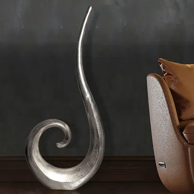 Produktbild von WOHNLING Vase 100 cm Aluminium Silber Blumenvase Spirale Bodenvase Wohndeko Groß