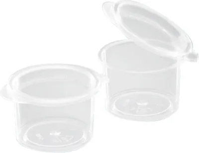 Produktbild von 2000 Dressingbecher 15 ml Polypropylen klar mit anhängendem Deckel - Einweg