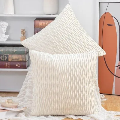 Produktbild von Famanu Kissenhüllen Set aus 2 Stück - Weiß, 40 x 40 cm, quadratisch