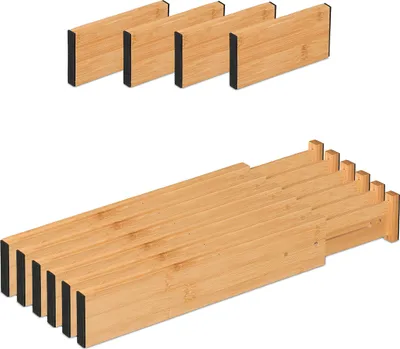 Produktbild von relaxdays Schubladentrenner 10-teilig aus Bambus