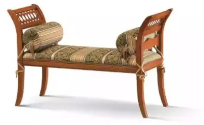 Image de Banc de style classique Meubles rembourrés Banc textile Deux places Meubles d'assise