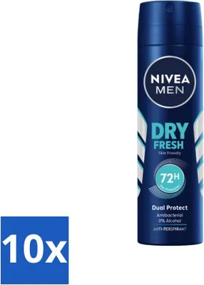 Immagine prodotto di NIVEA Uomo Deodorante Spray Dry Fresh 150 ml - Confezione risparmio - 10 pezzi