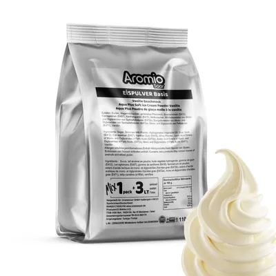 Produktbild von Aromiosaar  Softeis Pulver Vanille 7 Stück* 1100g mit Milch oder Wasser