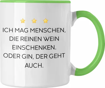 Produktbild von Trendation - Lustige Tasse mit Spruch für Frauen Männer Arbeit Büro Lustig Tassen Becher mit Sprüchen Kollegin Geschenk Sarkasmus Wein Gin (Grün)