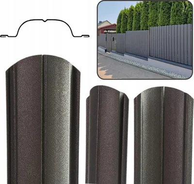 Zdjęcie produktu dla Klara Sztacheta Metalowa Ogrodzeniowa Ocynk Dwustronna Grafit Mat 80 cm