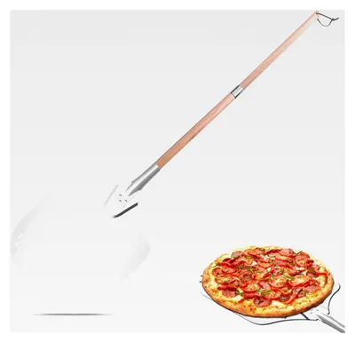 Produktbild von Perforierter Pizzaschieber, Pizzaschaufel aus Hartaluminium, 3er Set, 138 cm lang, große Pizzaschieber mit abnehmbarem Holzgriff, Pizzaheber für Backofen
