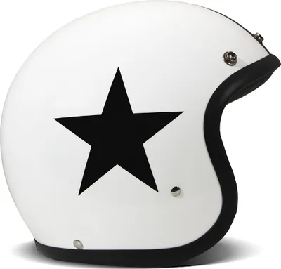 Produktbild von Jet Helm Cafe Racer DMD RETRO Star Weiß Schwarz Glanz größe XS
