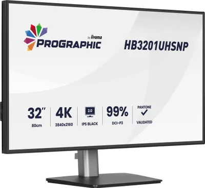 Produktbild von iiyama ProGraphic HB3201UHSNP-B1, 80 cm (31.5"), 3840 x 2160 Pixel, 4K Ultra HD, 4 ms, Schwarz