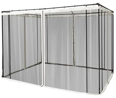 Immagine prodotto di Zanzariera per Gazebo Tende di Ricambio Universale 302x207 cm con Cerniere Nero/Beige