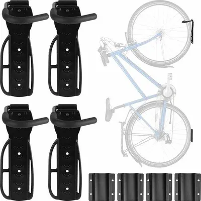 Produktbild von Famanu Fahrradhalterung Wandmontage - 4 Stück Fahrradgaragehaken mit Reifenabstandshaltern