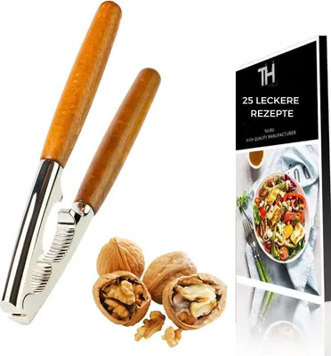 Produktbild von Thiru Nussknacker mit edlem Holzgriff - Ideal für Walnüsse - Knacken ohne Kernzerquetschung - Walnussknacker – Premium Holzgriff