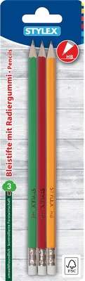 Produktbild von Stylex 26016, 2HB, Grün, Rot, Gelb, Hexagonal, Schule, Sichtverpackung, 3 Stück(e)