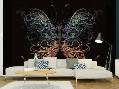 Produktbild von Vlies Fototapete 400x280 cm Tapeten Wandtapete XXL Abstrakt Schmetterling f-B-0047-a-c