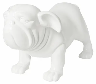 Produktbild von Deko-Hund Spike in weiß aus robustem Fiberstone, Größe S - E2231-S1-W