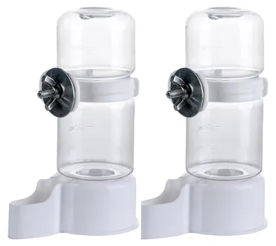 Produktbild von Vogelfutterspender, 2 Stück, automatischer Wasserspender für Käfige, Trinkflasche und Futterspender, Zubehör für Papageien und Wellensittiche