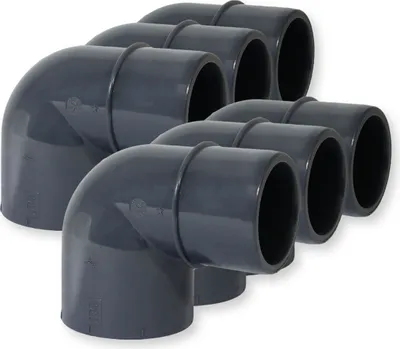 Produktbild von PVC-U Fitting Winkel 90° Reduzierung, Ø 50 mm Klebemuffe x Ø 50/40 mm Klebestutzen 6er-Set