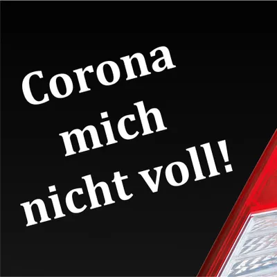 Produktbild von Auto Aufkleber Corona mich nicht voll!  Hazard Krank Infiziert Husten 14x10 cm Weiss Matt Sticker Heckscheibenaufkleber