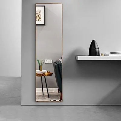 Immagine prodotto di Grande specchio a figura intera in metallo, ampio e alto, per camera da letto, soggiorno o guardaroba, 160 x 40 cm